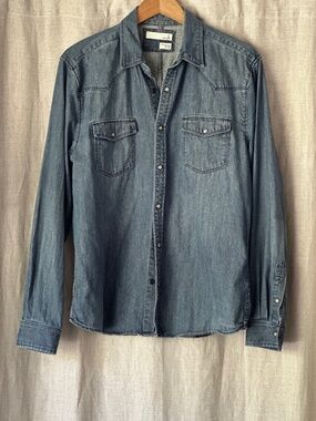 Western Real Deal Mens Denim Shirt. 'Cowboy Up' Gentlemen!